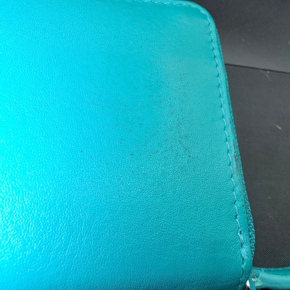 ili New York Turquoise Leather Zip Around Credit Card Wallet ID Holder - Picture 5 of 9